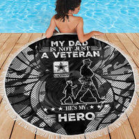 Veteran Fathers Day Beach Blanket My Dad is Not Just a Veteran, He's My Hero - Wonder Print Shop