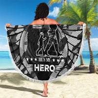 Veteran Fathers Day Beach Blanket My Dad is Not Just a Veteran, He's My Hero - Wonder Print Shop