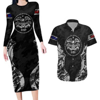 Veteran Fathers Day Couples Matching Long Sleeve Bodycon Dress and Hawaiian Shirt My Dad is Not Just a Veteran, He's My Hero - Wonder Print Shop