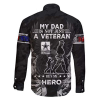 Veteran Fathers Day Family Matching Off The Shoulder Long Sleeve Dress and Hawaiian Shirt My Dad is Not Just a Veteran, He's My Hero - Wonder Print Shop