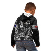 Veteran Fathers Day Kid Hoodie My Dad is Not Just a Veteran, He's My Hero - Wonder Print Shop