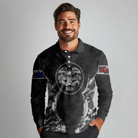 Veteran Fathers Day Long Sleeve Polo Shirt My Dad is Not Just a Veteran, He's My Hero - Wonder Print Shop