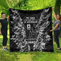 Veteran Fathers Day Quilt My Dad is Not Just a Veteran, He's My Hero - Wonder Print Shop