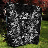 Veteran Fathers Day Quilt My Dad is Not Just a Veteran, He's My Hero - Wonder Print Shop