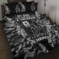 Veteran Fathers Day Quilt Bed Set My Dad is Not Just a Veteran, He's My Hero - Wonder Print Shop