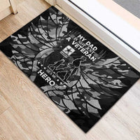 Veteran Fathers Day Rubber Doormat My Dad is Not Just a Veteran, He's My Hero - Wonder Print Shop