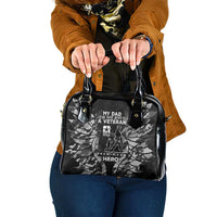 Veteran Fathers Day Shoulder Handbag My Dad is Not Just a Veteran, He's My Hero - Wonder Print Shop