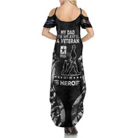 Veteran Fathers Day Summer Maxi Dress My Dad is Not Just a Veteran, He's My Hero - Wonder Print Shop