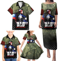 Veteran Dad Family Matching Puletasi and Hawaiian Shirt I Am a Veteran Like My Father Before Me