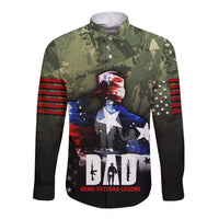 Veteran Dad Long Sleeve Button Shirt I Am a Veteran Like My Father Before Me