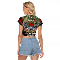 Veteran Dad Raglan Cropped T Shirt I Am a Veteran Like My Father Before Me