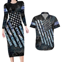 Veteran Hero Protector Husband Daddy Couples Matching Long Sleeve Bodycon Dress and Hawaiian Shirt Veteran Fathers Day