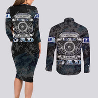 Veteran Hero Protector Husband Daddy Couples Matching Long Sleeve Bodycon Dress and Long Sleeve Button Shirt Veteran Fathers Day