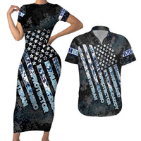 Veteran Hero Protector Husband Daddy Couples Matching Short Sleeve Bodycon Dress and Hawaiian Shirt Veteran Fathers Day