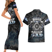 Veteran Hero Protector Husband Daddy Couples Matching Short Sleeve Bodycon Dress and Hawaiian Shirt Veteran Fathers Day