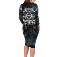 Veteran Hero Protector Husband Daddy Family Matching Long Sleeve Bodycon Dress and Hawaiian Shirt Veteran Fathers Day