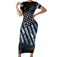 Veteran Hero Protector Husband Daddy Family Matching Short Sleeve Bodycon Dress and Hawaiian Shirt Veteran Fathers Day