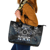 Veteran Hero Protector Husband Daddy Leather Tote Bag Veteran Fathers Day