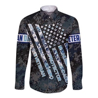 Veteran Hero Protector Husband Daddy Long Sleeve Button Shirt Veteran Fathers Day