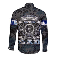 Veteran Hero Protector Husband Daddy Long Sleeve Button Shirt Veteran Fathers Day