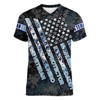 Veteran Hero Protector Husband Daddy Women V-Neck T-Shirt Veteran Fathers Day