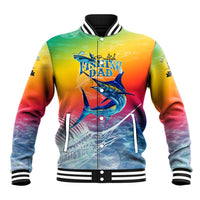 Fishing Dad Baseball Jacket Fast Sharp and Strong Like a Sailfish