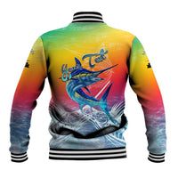 Fishing Dad Baseball Jacket Fast Sharp and Strong Like a Sailfish