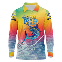 Fishing Dad Long Sleeve Polo Shirt Fast Sharp and Strong Like a Sailfish