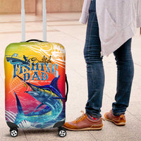 Fishing Dad Luggage Cover Fast Sharp and Strong Like a Sailfish