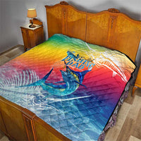 Fishing Dad Quilt Fast Sharp and Strong Like a Sailfish