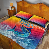 Fishing Dad Quilt Bed Set Fast Sharp and Strong Like a Sailfish