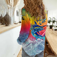 Fishing Dad Women Casual Shirt Fast Sharp and Strong Like a Sailfish