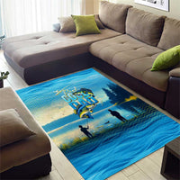 Reel Cool Dad Fishing Area Rug Father Hooked on Love and Lakeside Moments