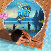 Reel Cool Dad Fishing Beach Blanket Father Hooked on Love and Lakeside Moments