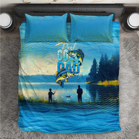 Reel Cool Dad Fishing Bedding Set Father Hooked on Love and Lakeside Moments