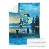 Reel Cool Dad Fishing Blanket Father Hooked on Love and Lakeside Moments
