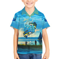 Reel Cool Dad Fishing Family Matching Puletasi and Hawaiian Shirt Father Hooked on Love and Lakeside Moments