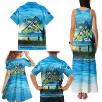 Reel Cool Dad Fishing Family Matching Tank Maxi Dress and Hawaiian Shirt Father Hooked on Love and Lakeside Moments