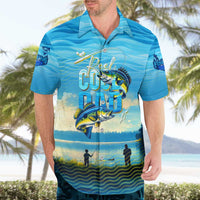 Reel Cool Dad Fishing Hawaiian Shirt Father Hooked on Love and Lakeside Moments