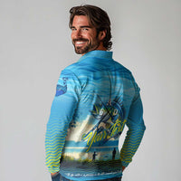 Reel Cool Dad Fishing Long Sleeve Polo Shirt Father Hooked on Love and Lakeside Moments