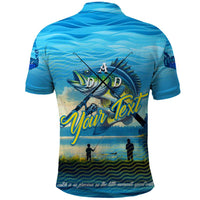 Reel Cool Dad Fishing Polo Shirt Father Hooked on Love and Lakeside Moments