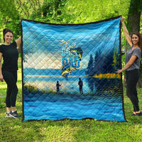 Reel Cool Dad Fishing Quilt Father Hooked on Love and Lakeside Moments