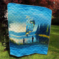 Reel Cool Dad Fishing Quilt Father Hooked on Love and Lakeside Moments