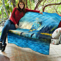 Reel Cool Dad Fishing Quilt Father Hooked on Love and Lakeside Moments