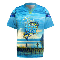 Reel Cool Dad Fishing Rugby Jersey Father Hooked on Love and Lakeside Moments