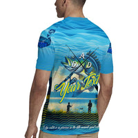 Reel Cool Dad Fishing Rugby Jersey Father Hooked on Love and Lakeside Moments