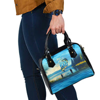 Reel Cool Dad Fishing Shoulder Handbag Father Hooked on Love and Lakeside Moments