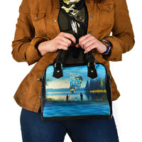 Reel Cool Dad Fishing Shoulder Handbag Father Hooked on Love and Lakeside Moments