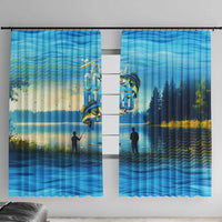 Reel Cool Dad Fishing Window Curtain Father Hooked on Love and Lakeside Moments