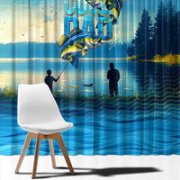 Reel Cool Dad Fishing Window Curtain Father Hooked on Love and Lakeside Moments